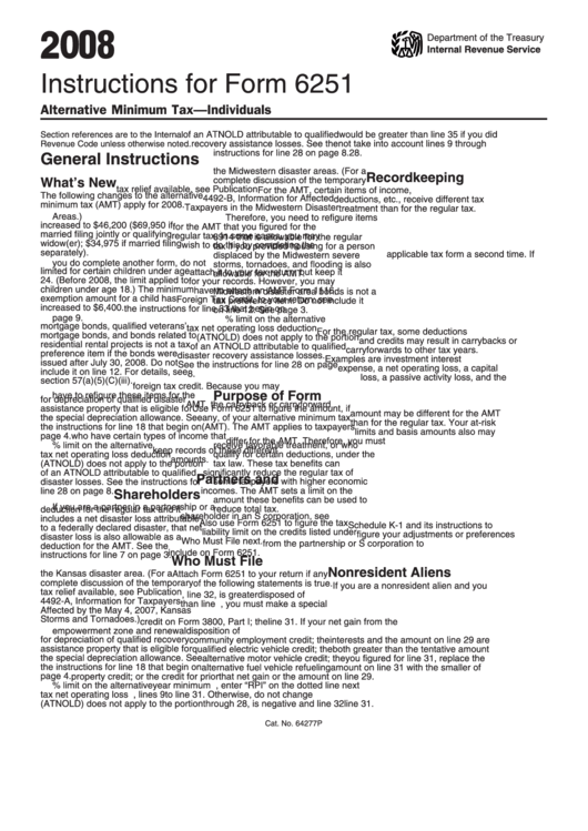 alternative minimum tax 2011 form 6251 instructions