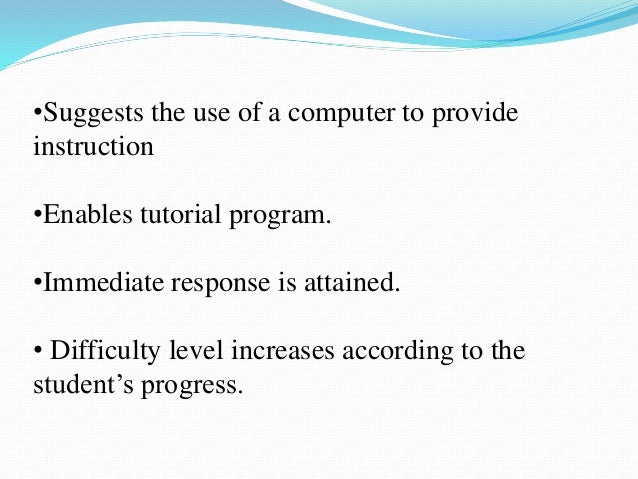 characteristics of computer assisted instruction