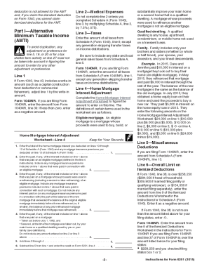 alternative minimum tax 2011 form 6251 instructions