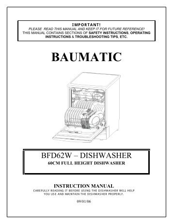 baumatic washer dryer instructions